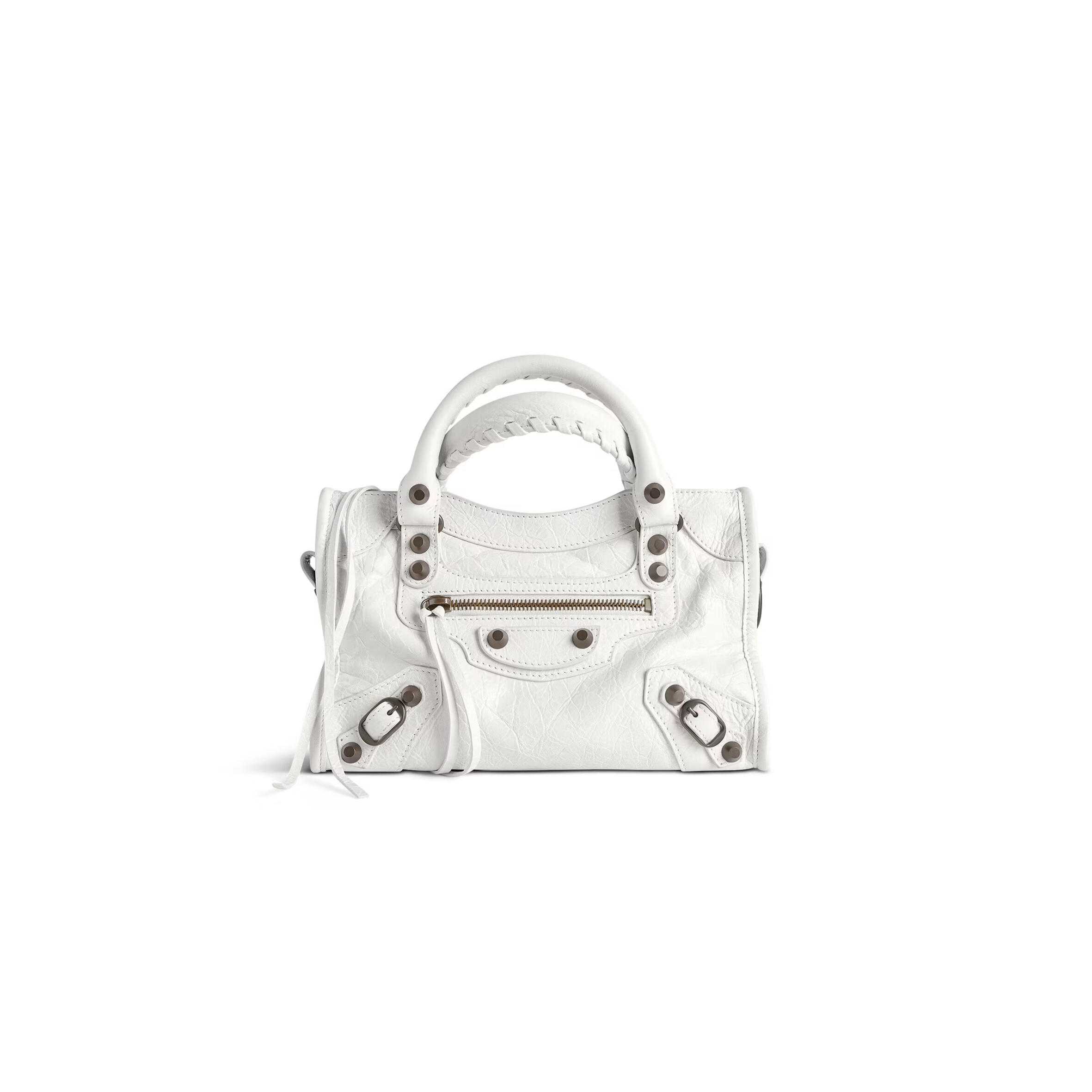 Ba1en*iaga women''s le city bag mini in optic white 8063952abek9104 (23.8*16*6.3cm)